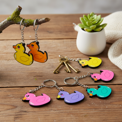 Colored Ducks Keyring