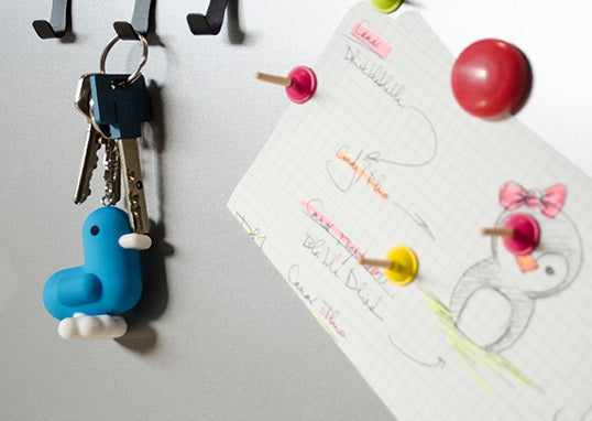 Neon Blue Duck Key Ring