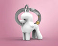 Porte-clés Caniche Blanc
