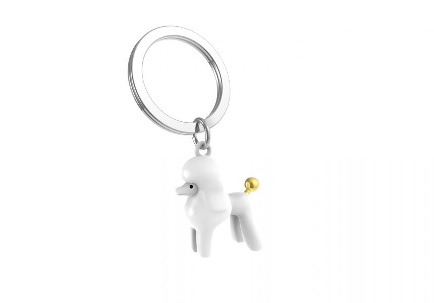 Porte-clés Caniche Blanc
