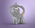 Keyring Silver Poodle