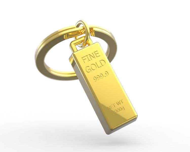 Portachiavi lingotto d'oro