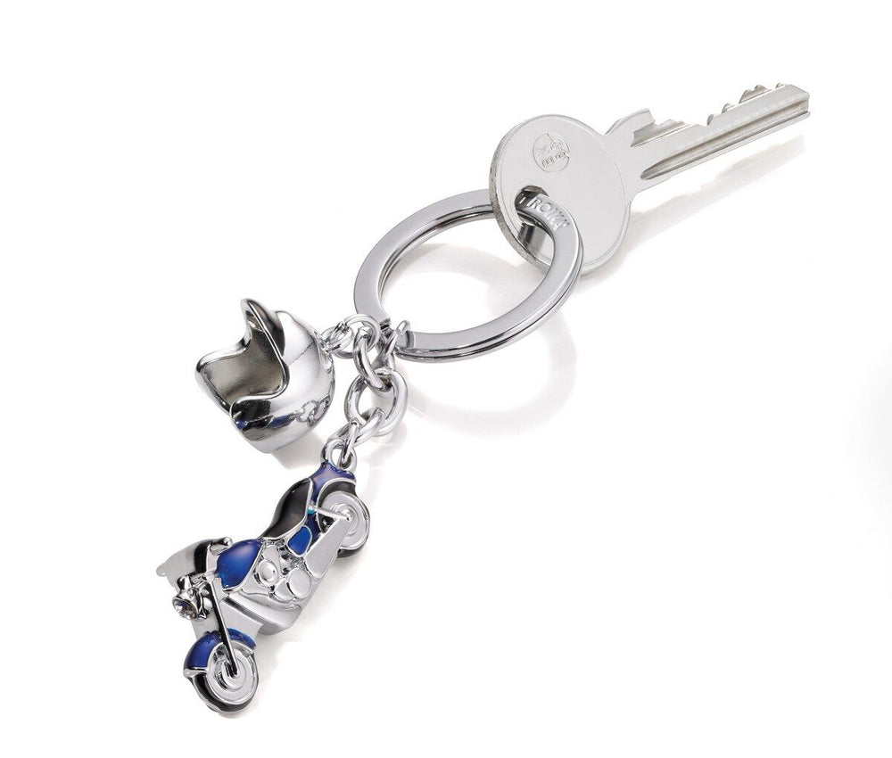 Porte-clés « KEY CRUISING » – Moto + Casque – Bleu