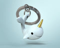 Keyring Light Blue Narwhal