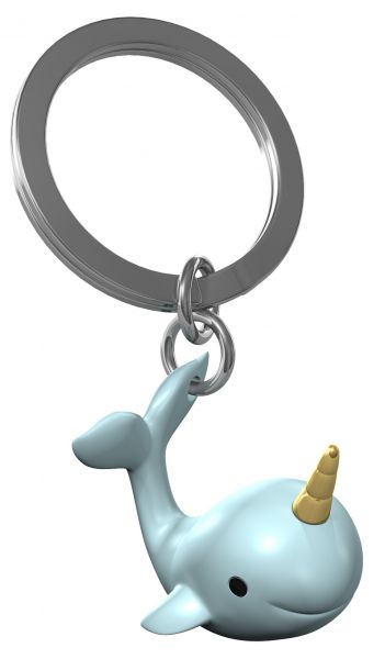 Keyring Light Blue Narwhal