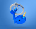 Portachiavi narvalo blu