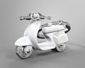 Keyring White Retro Scooter