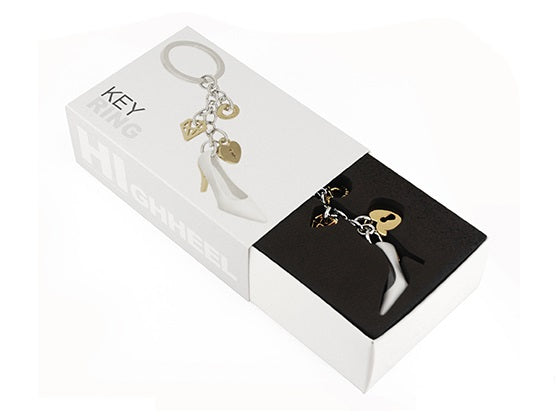 Keyring High Heel Charm White