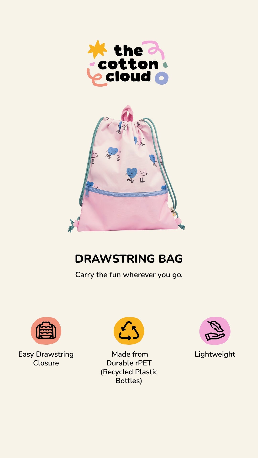 FUNKY DOGS Drawstring bag