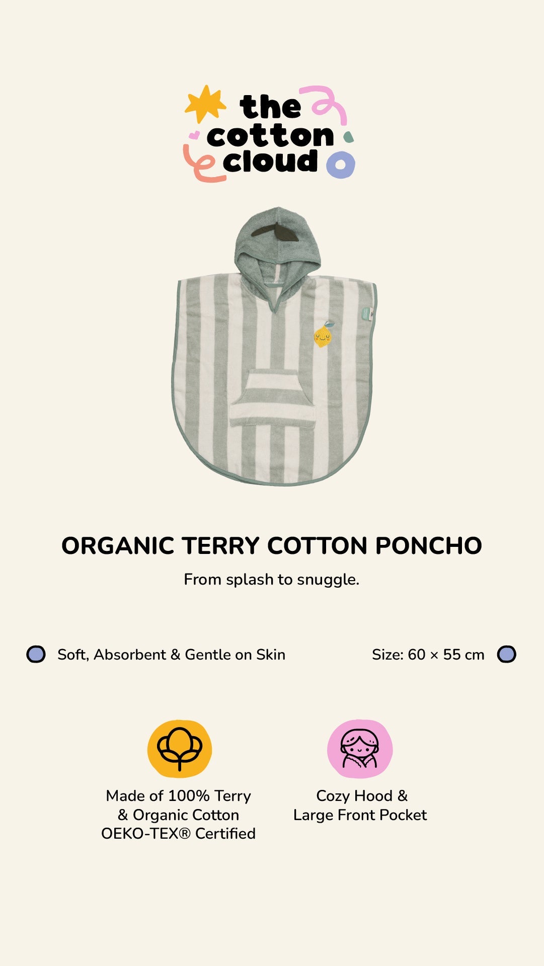 Lola Lemon Hooded Poncho
