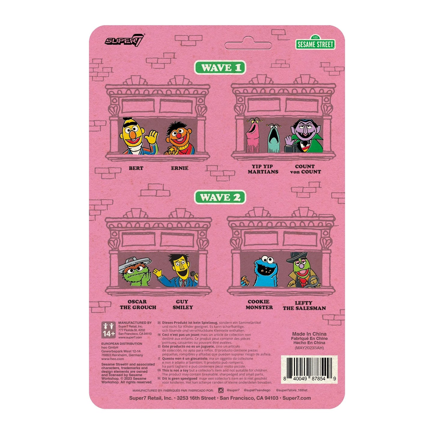 sesame street reaction figures wave 2 cookie monster super7