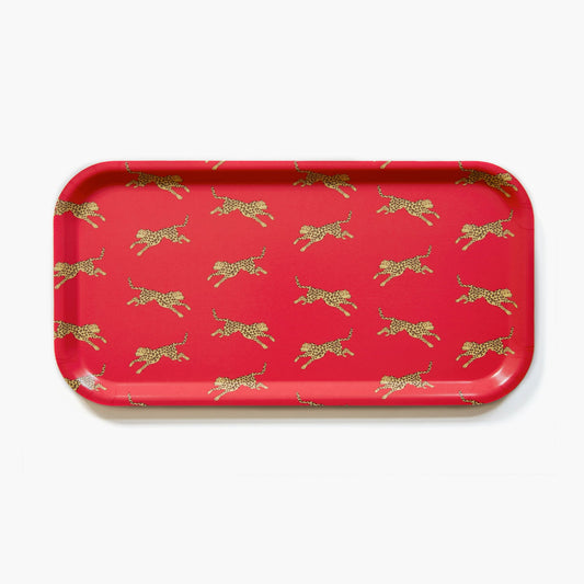 Red Leopard Serving Tray - 43 x 22 cm