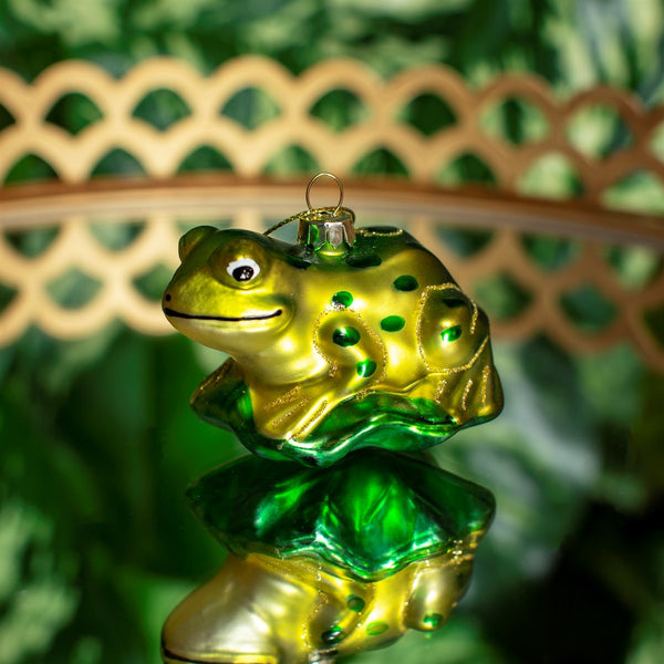 Frog on a Leaf Christmas Bauble