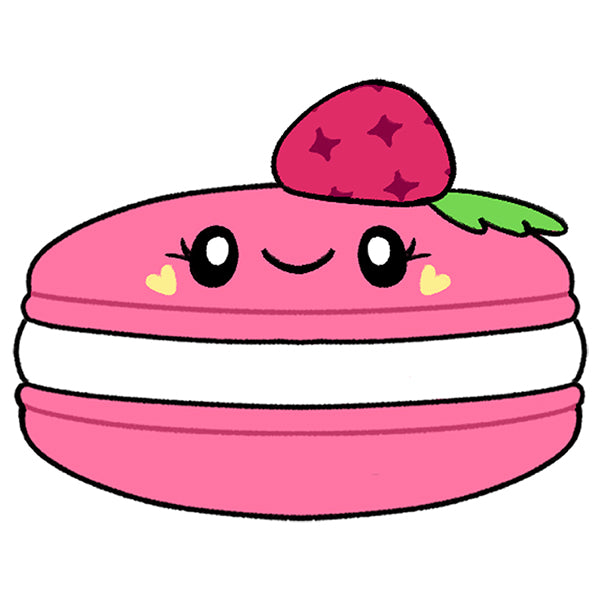 Peluche Comfort Food – Macaron à la Framboise