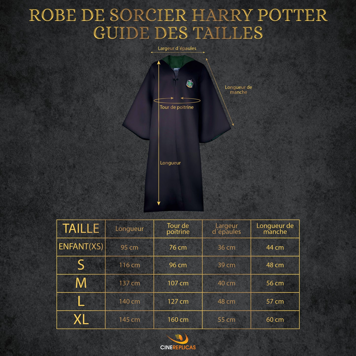 Robe de Sorcier Serpentard Enfants