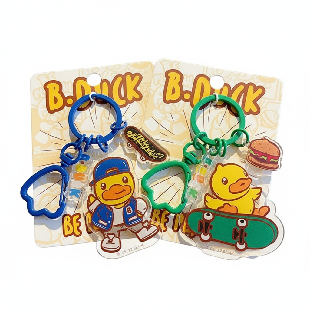 Skateboard Duck Keychain
