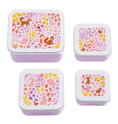 Lot de 4 boîtes repas et goûter - Jardin fleuri – A Little Lovely Company