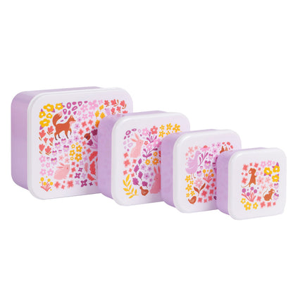 Lot de 4 boîtes repas et goûter - Jardin fleuri – vue 4 – A Little Lovely Company