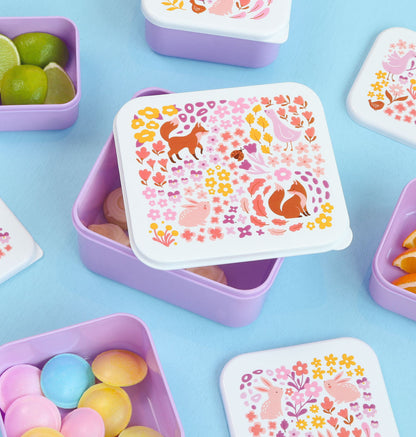 Lot de 4 boîtes repas et goûter - Jardin fleuri – vue 6 – A Little Lovely Company