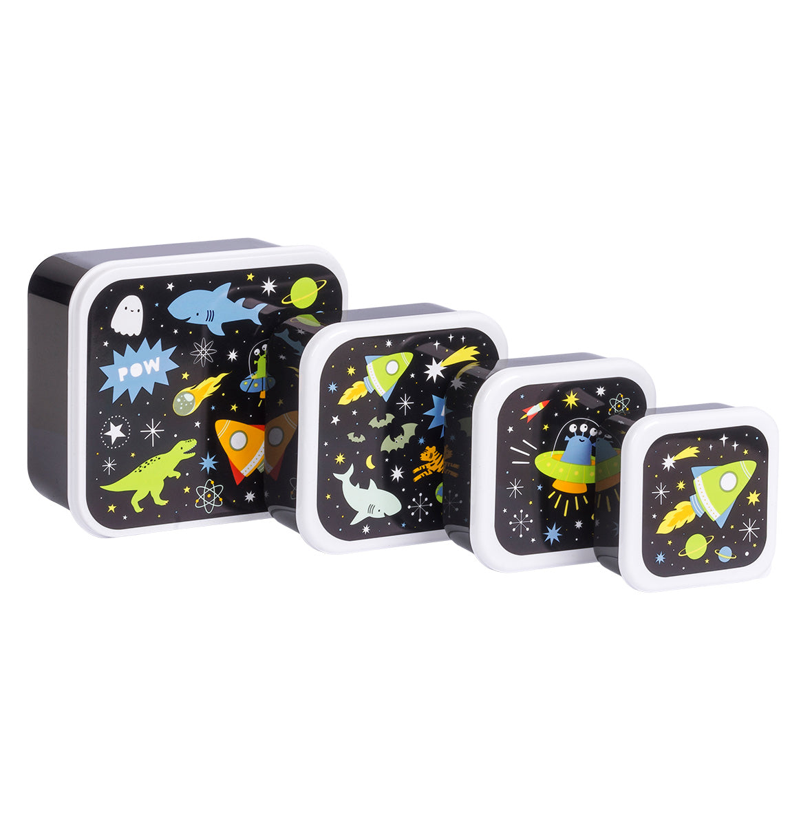 Lot de 4 boîtes repas et goûter - Galaxie – vue 3 – A Little Lovely Company