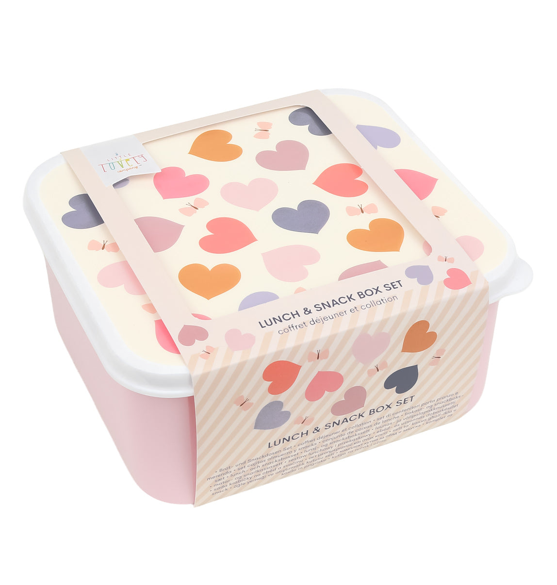 Lot de 4 boîtes repas et goûter - Cœurs – vue 6 – A Little Lovely Company