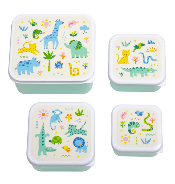 Lot de 4 boîtes repas et goûter - Jungle – A Little Lovely Company