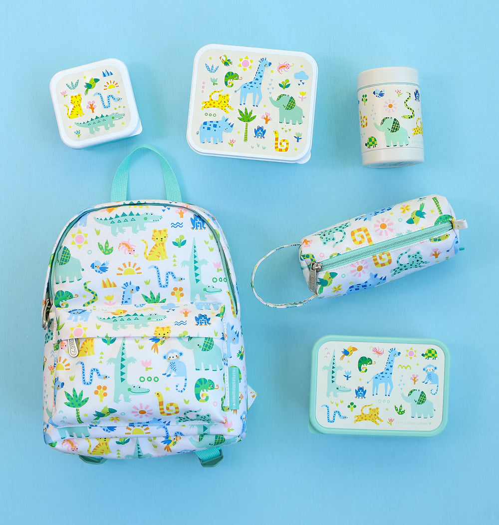 Lot de 4 boîtes repas et goûter - Jungle
