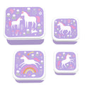 Lot de 4 boîtes repas et goûter - Unicorn Dreams