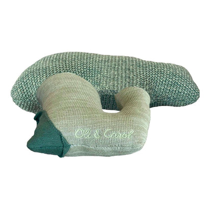 Knitted Brucy the Broccoli cushion