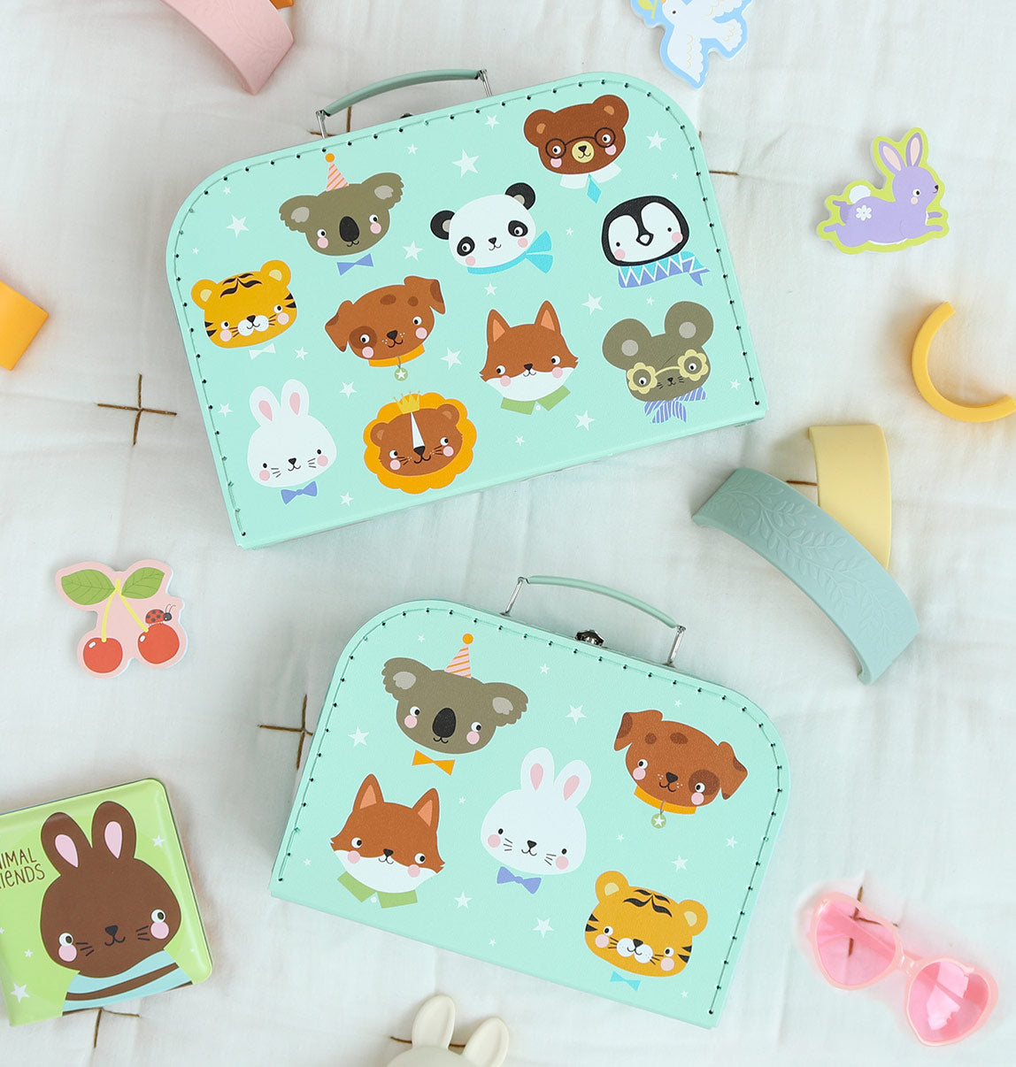 Set de 2 valises enfant - Amis des animaux – vue 7 – A Little Lovely Company
