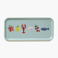 "Seaside Lunch" Rectangular Serving Tray - 32x15 cm - Seafoam