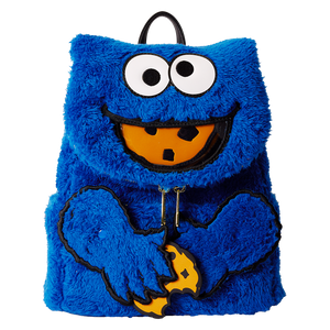 Mini Sac à Dos en Peluche Cookie Monster de Sesame Street avec Porte-monnaie