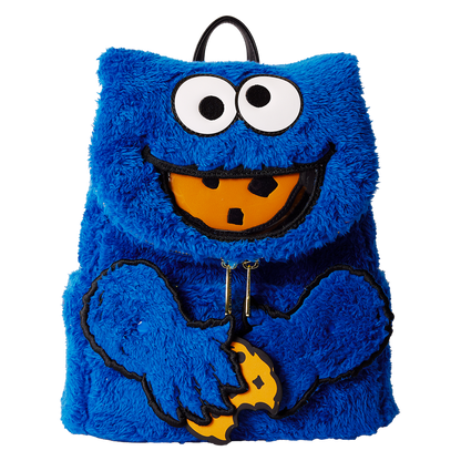 sesame street cookie monster plush cosplay mini backpack with coin bag