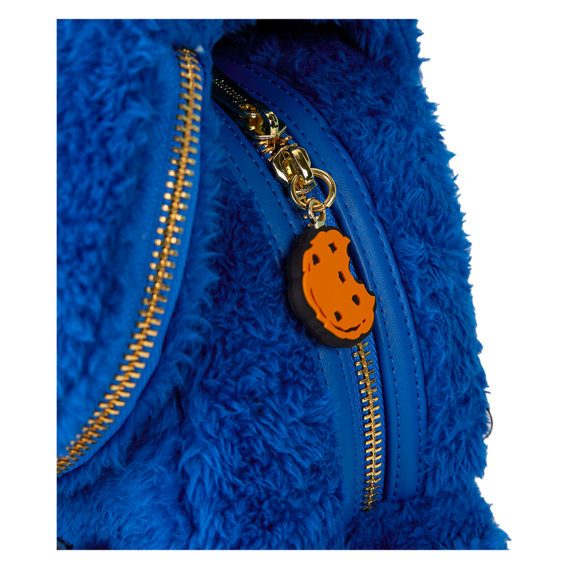 sesame street cookie monster plush cosplay mini backpack with coin bag