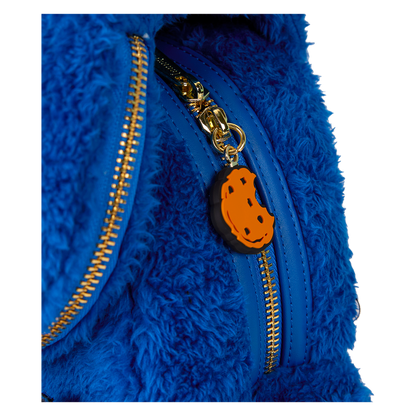 sesame street cookie monster plush cosplay mini backpack with coin bag