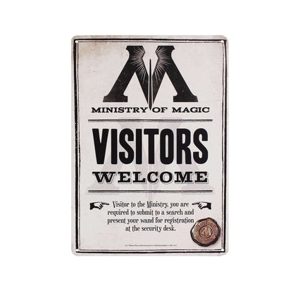 Plaque décorative en métal Harry Potter - Ministère de la Magie