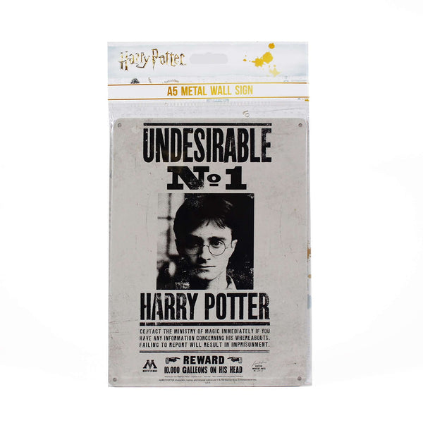 Plaque en métal A5 Harry Potter - Indésirable n° 1