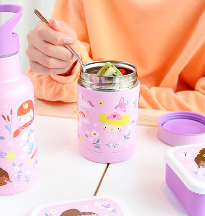 Pot alimentaire isotherme en inox - Princesses – vue 6 – A Little Lovely Company