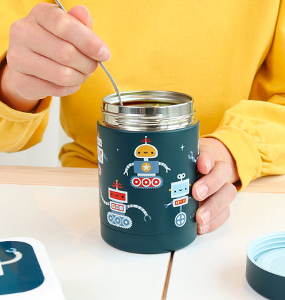 Pot alimentaire isotherme en inox - Robots – vue 2 – A Little Lovely Company