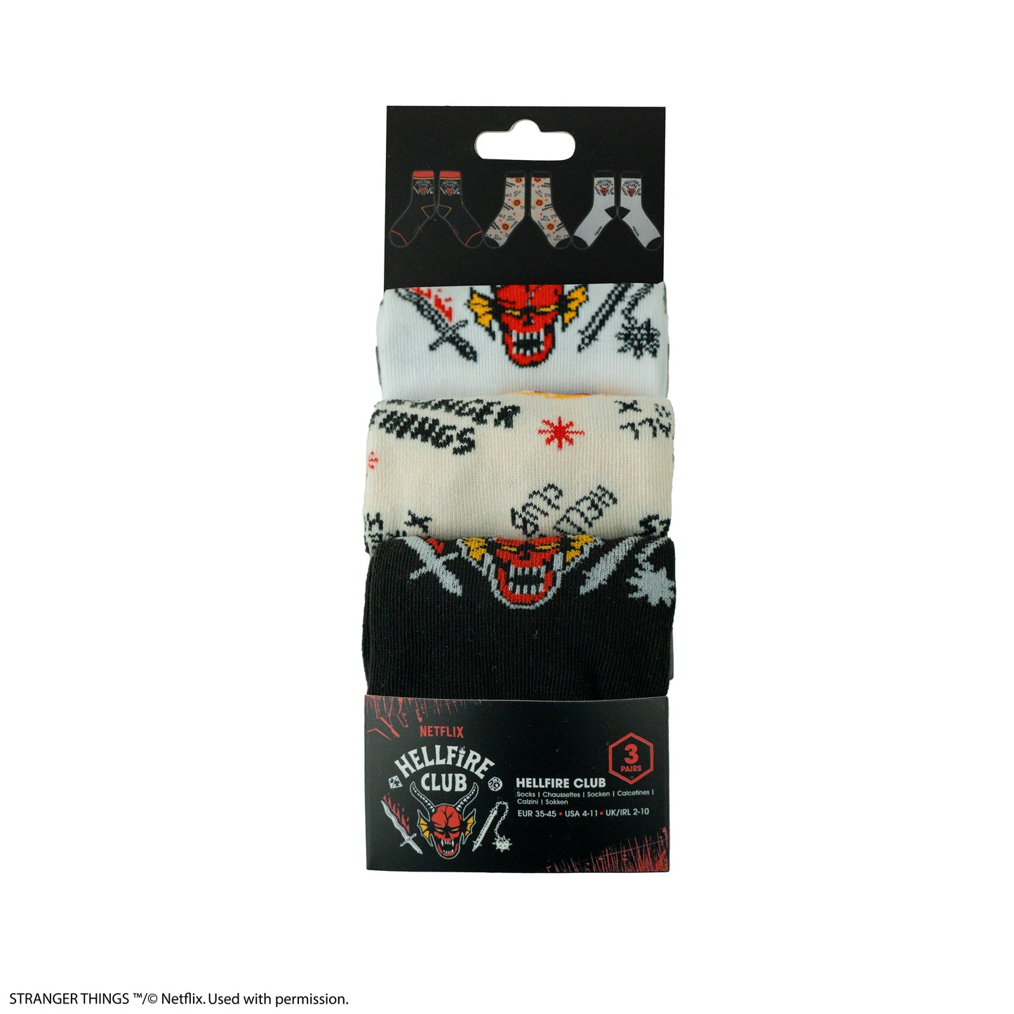 Pack of 3 Pairs of Hellfire Club Socks