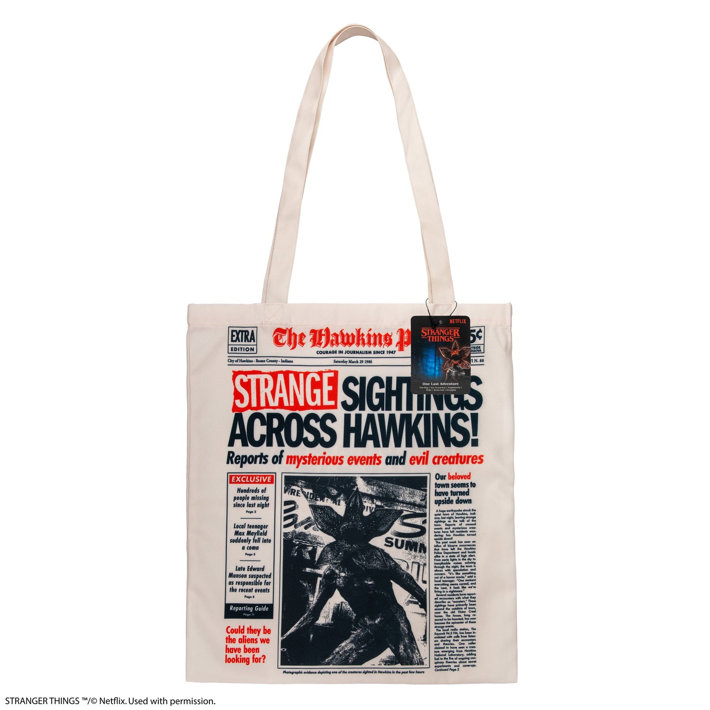 Hawkins Upside Down Tote Bag