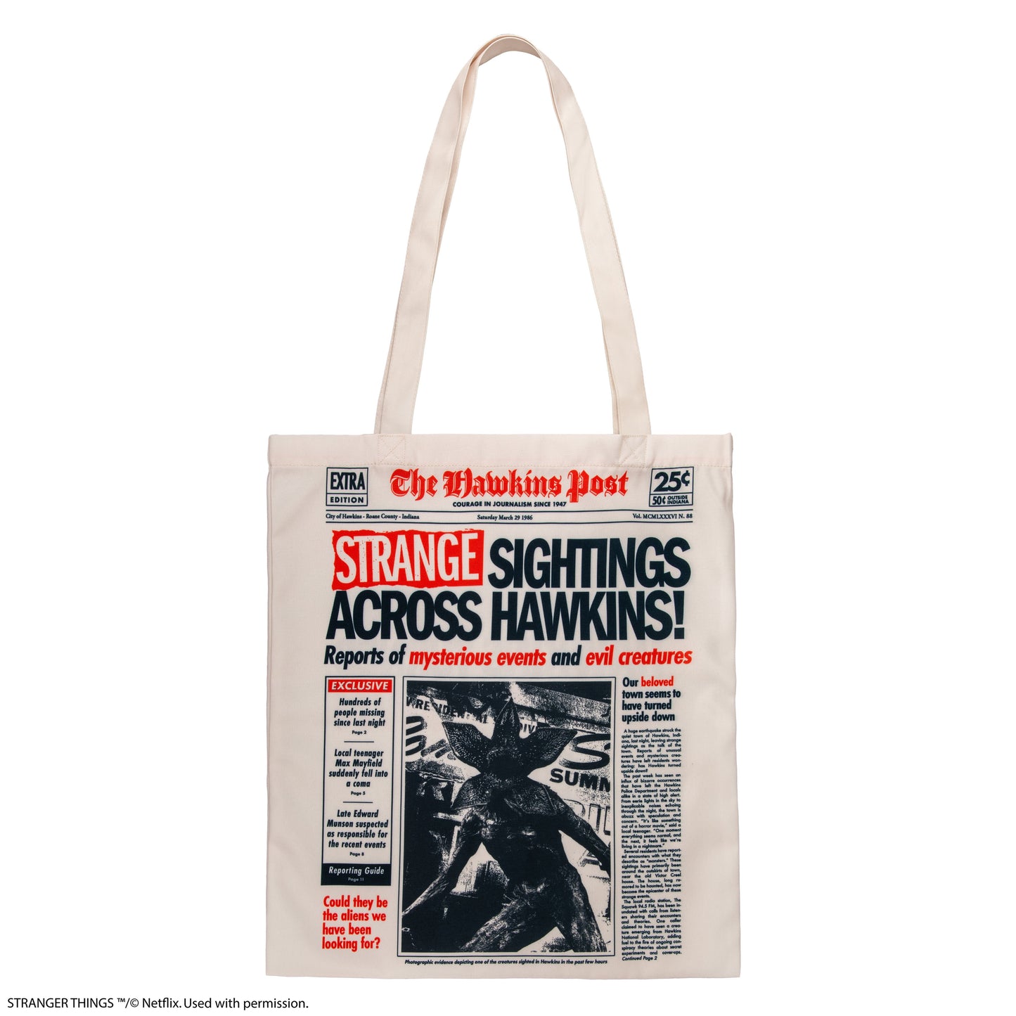 Hawkins Upside Down Tote Bag