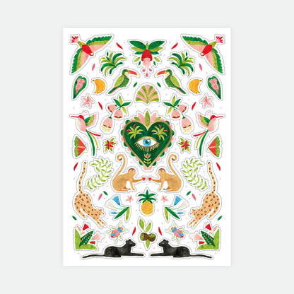 Jungle mexicaine - Planche de 3 autocollants