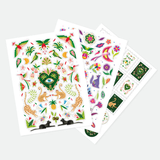 Jungle mexicaine - Planche de 3 autocollants
