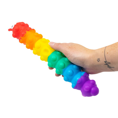 PUSH & SUCTION RAINBOW CATERPILLAR WITH LIGHTS