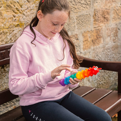 PUSH & SUCTION RAINBOW CATERPILLAR WITH LIGHTS
