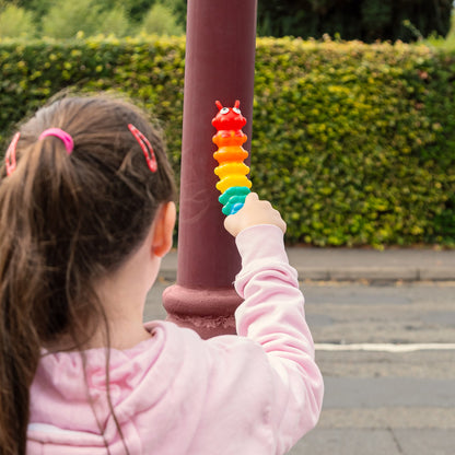 PUSH & SUCTION RAINBOW CATERPILLAR WITH LIGHTS