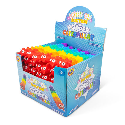 PUSH & SUCTION RAINBOW CATERPILLAR WITH LIGHTS