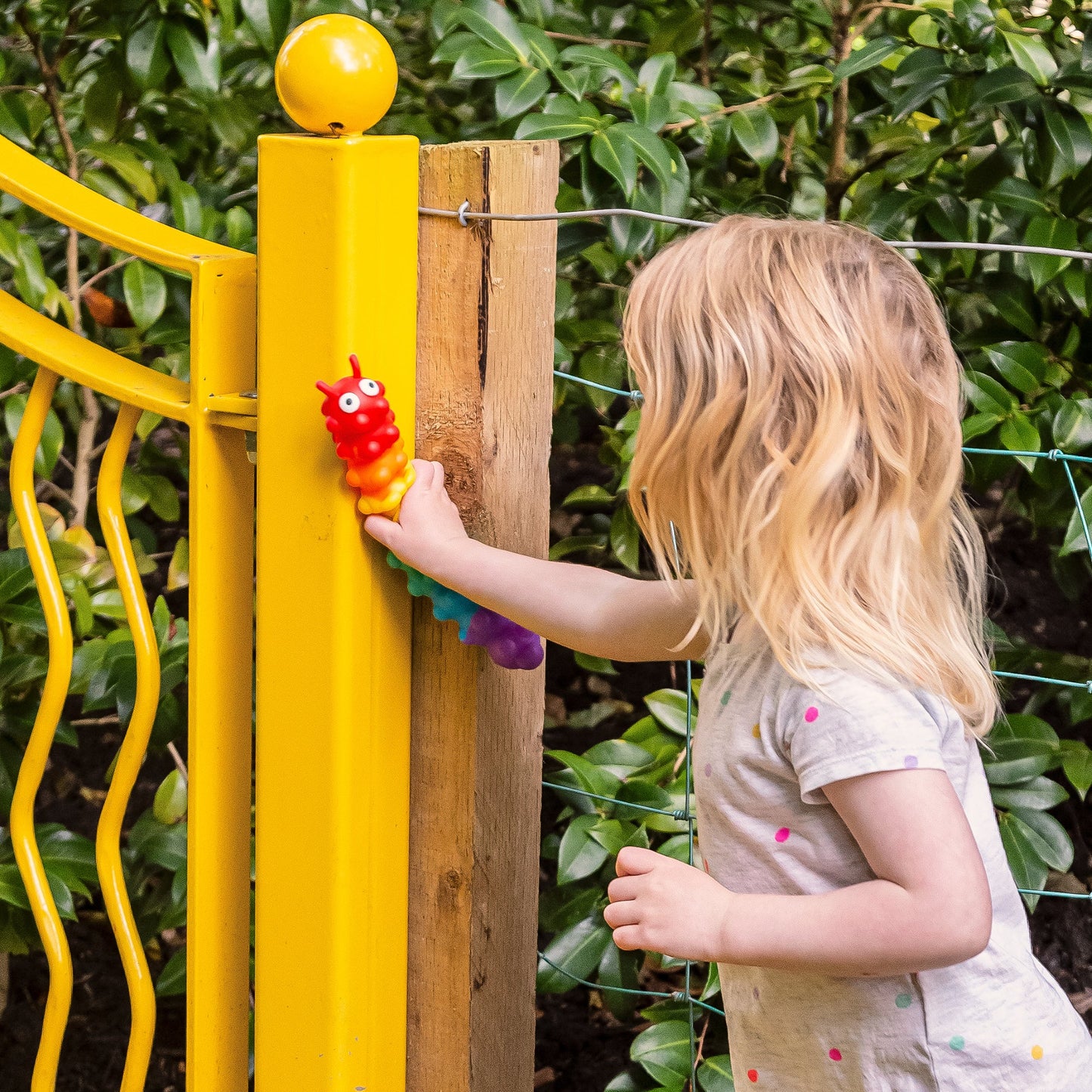 PUSH & SUCTION RAINBOW CATERPILLAR WITH LIGHTS