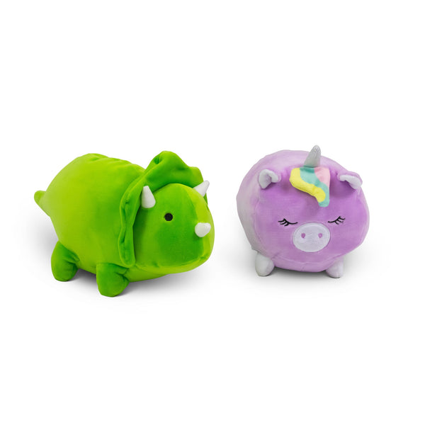 SOFT AND CUDDLY DINOSAUR AND UNICORN